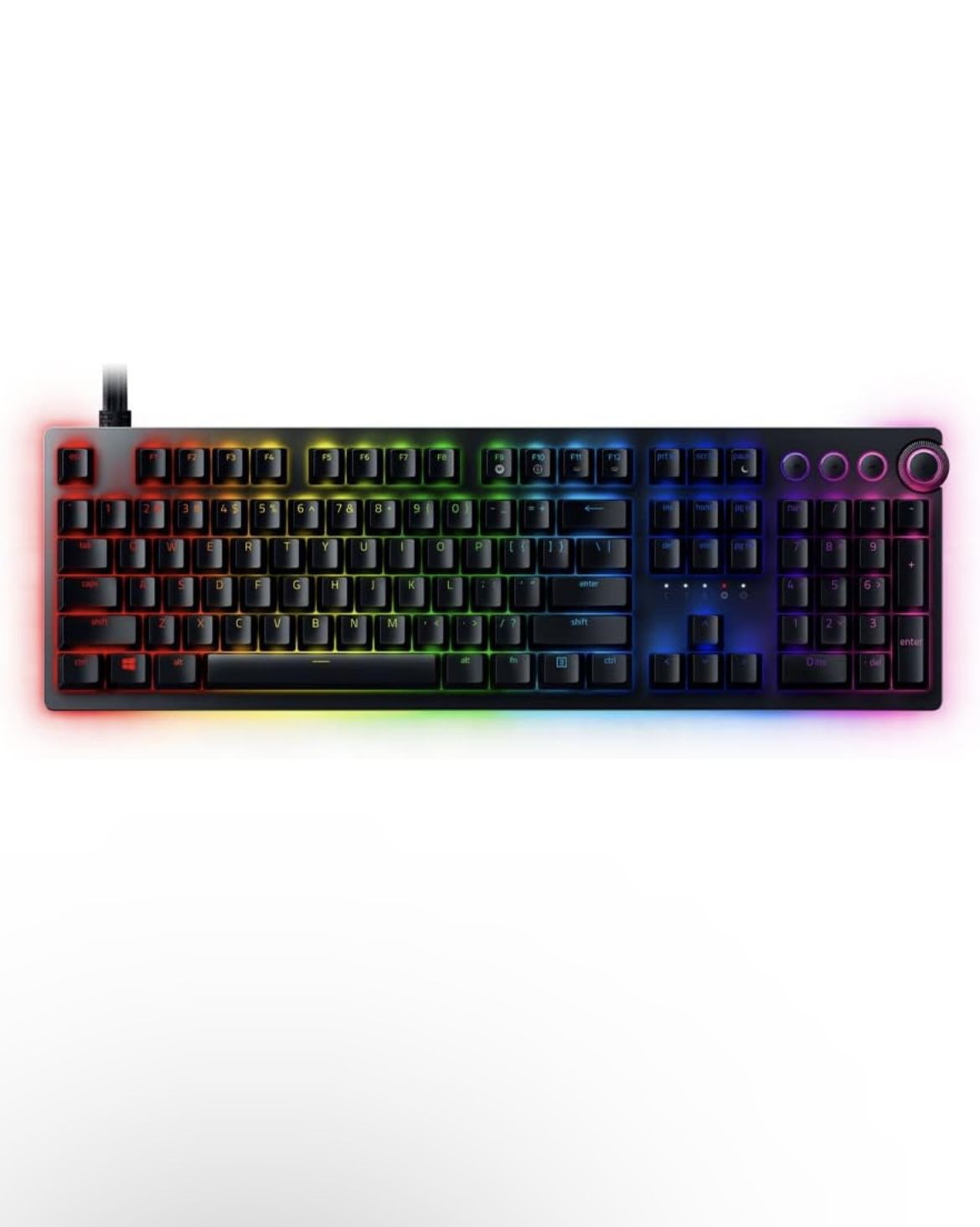 Razer Huntsman V2 Optical Gaming Keyboard: Linear Optical Switches - 8000Hz Polling Rate - Doubleshot PBT Keycaps - Dedicated Media Keys & Dial