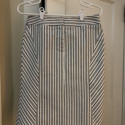 Blue and White Striped Pencil Skirt