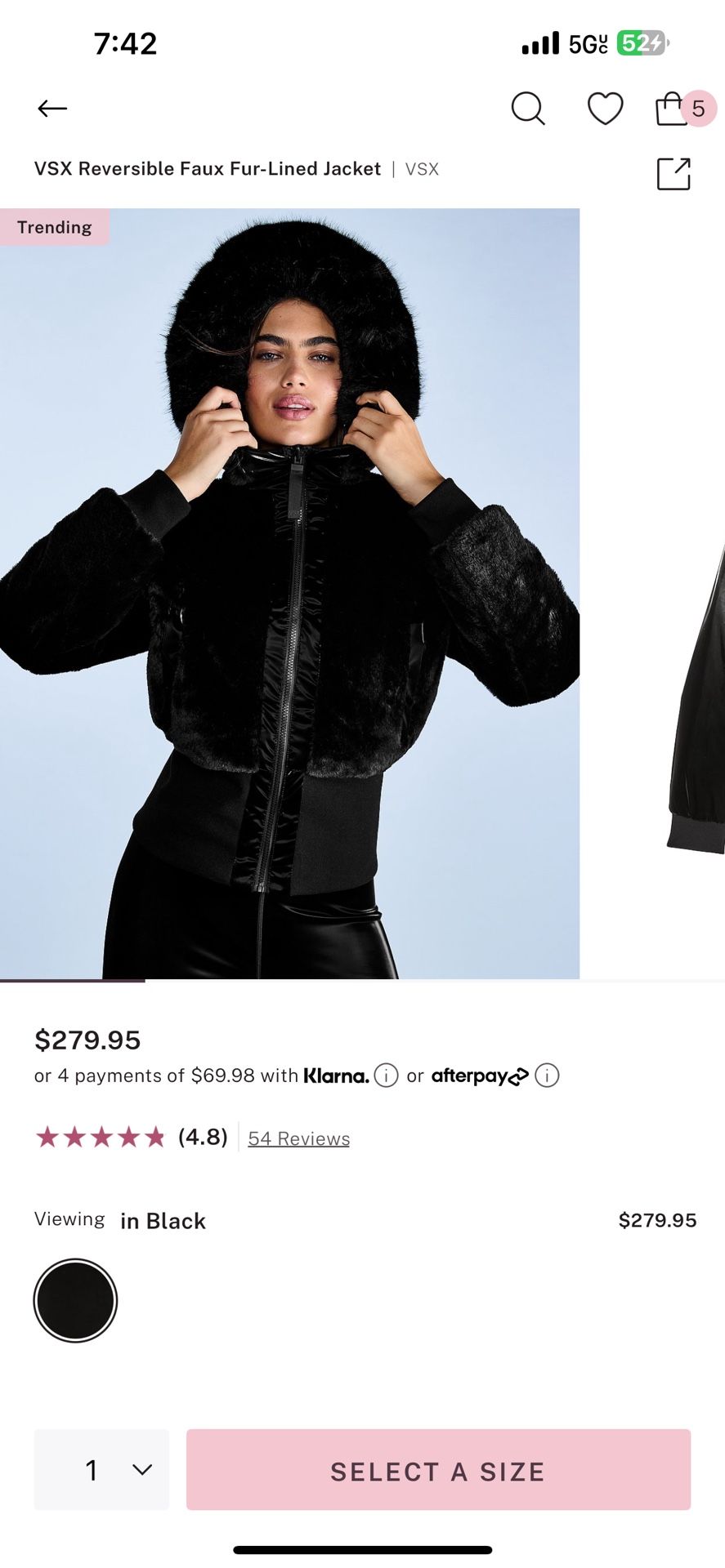VSX REVERSIBLE FAUX FUR LINED JACKET