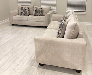 Beige sectional couch