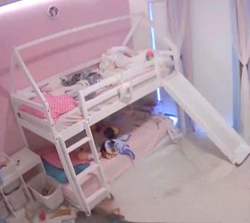 Kids House Bunk Bed with Slide – White Twin Over Twin + Top Mattress Included