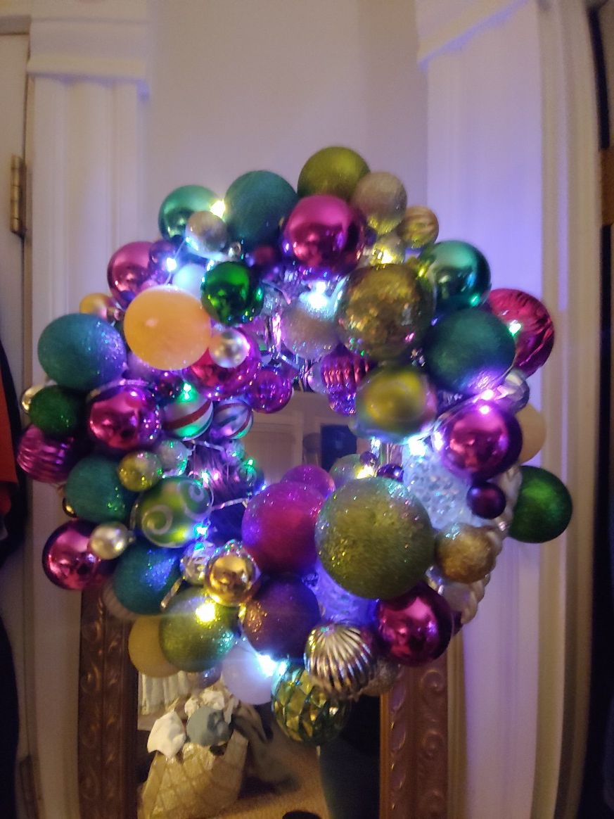 Hand made Christmas Wreath with lights
