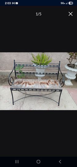 Metal Outdoor Bench 44x20x36