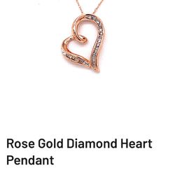 Rose gold Diamond Heart Pendant