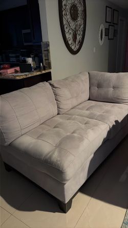Gray chaise/loveseat
