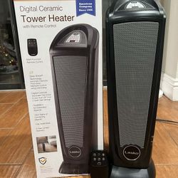 LIKE NEW Lasko 1500W Electric Oscillating Digital Ceramic Tower Space Heater with Remote Control