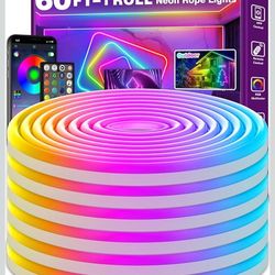 SINLEY Led Neon Rope Lights 60FT,Control with App/Remote,Flexible