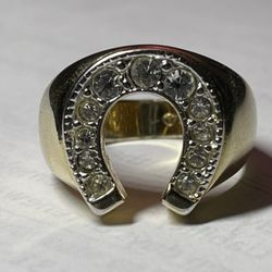 18 k Gold Plated Men’s Horseshoe Ring Size 10