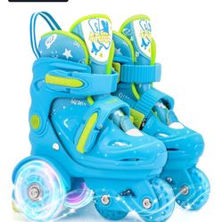 Adjustable Roller Skates for Girls & Boys with Light Up Wheels (Ages 3-9) – Roller Skates with Illuminating Wheels