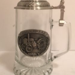 John Deere Moline, ILL. Model “D” Tractor Pewter Logo & Lid Domex Stein Mug in excellent condition. 