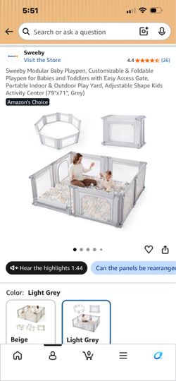 Sweeby Modular Baby Playpen 79 x 71