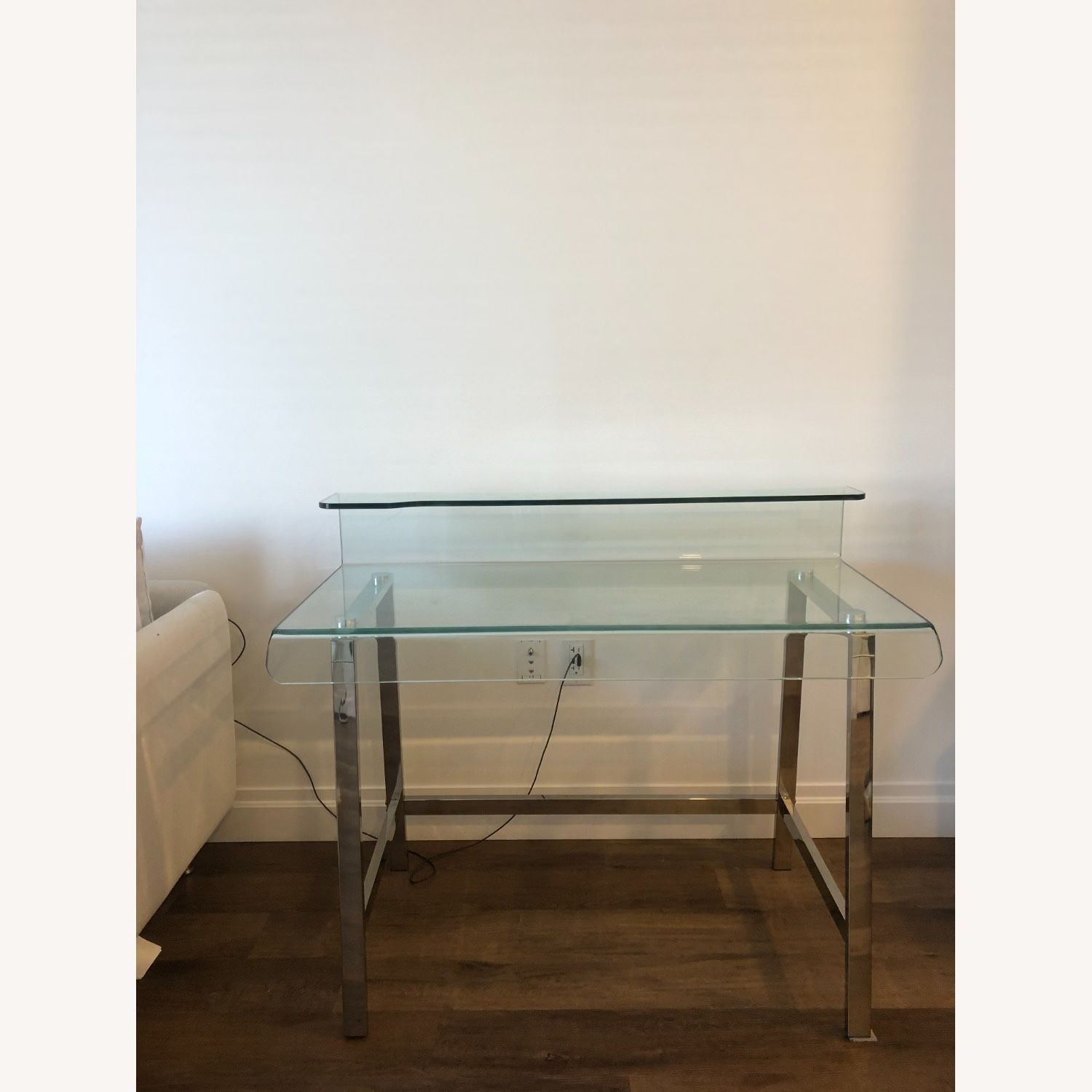 Tempered Glass Work Desk with Chrome Legs