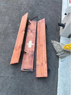 Wooden shelves