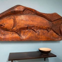 Large Nautical Carved Fish Art
