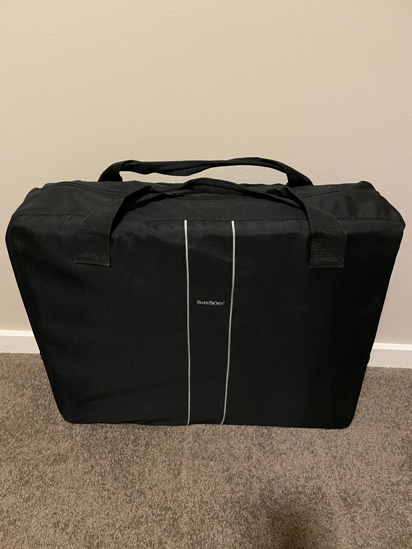 Baby Bjorn Travel Crib With Mattress And Fitted Sheet Purple for Sale