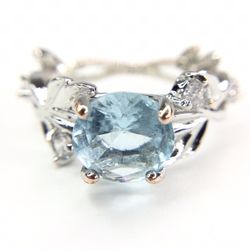 Sterling Silver Blue Stone CZ Fairytale Ring 