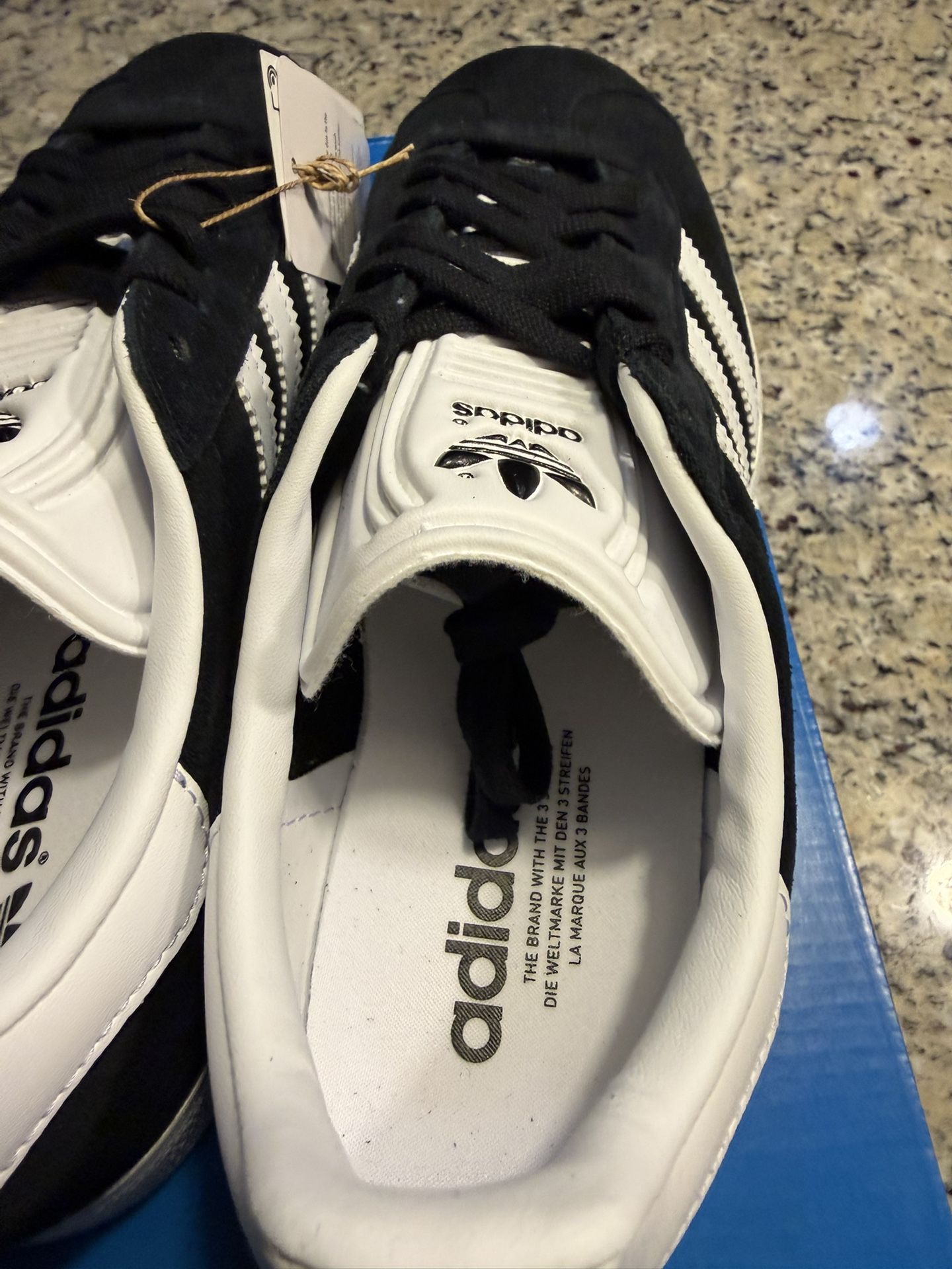 Size 7.5 Adidas Gazelle Black Cloud White SKU BB5476 Brand New