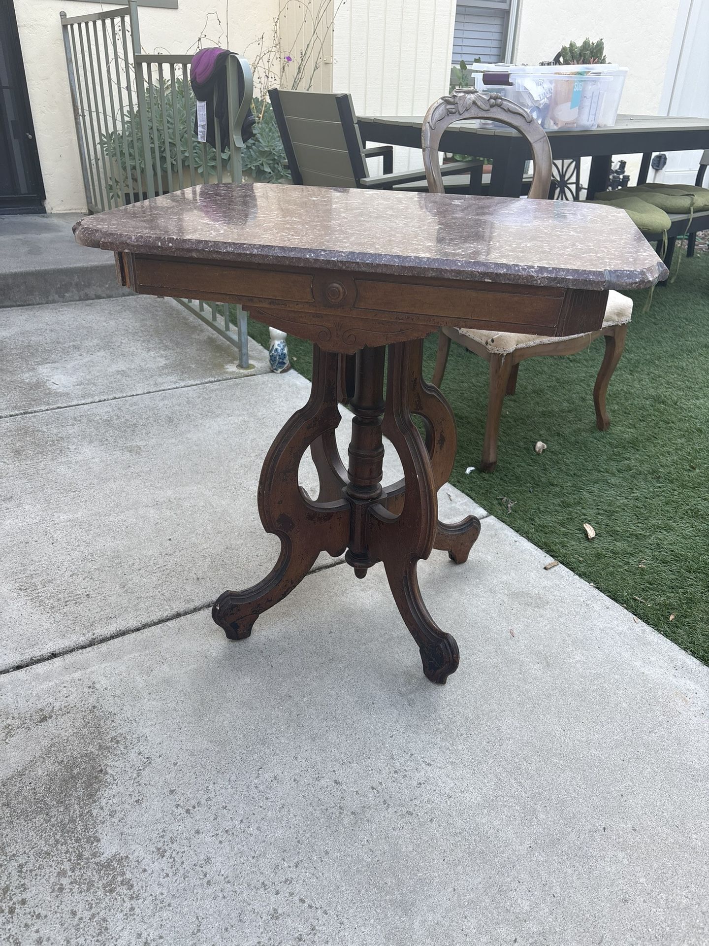 Antique Red Marble Table