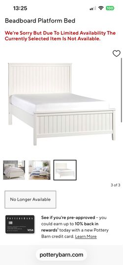 Pottery Barn Twin Beadboard Platform Bed