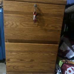Wood File Cabinet 