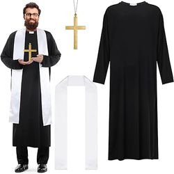Men's Priest Costume Adult Priest Costume With Father Robe