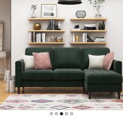 Green Velvet Sofa 81.63 Wide