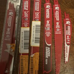 Diablo Saw all Blades 12”, 9”, 6”, And A 5pk Of 9” Thick Metal Carbide Teeth