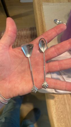 Raimond sterling silver sugar spoon and salt shovel