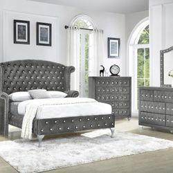 Beautiful Velvet Bedroom Set