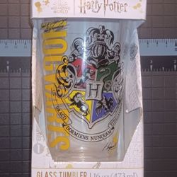 HOGWARTS CREST | WIZARDING WORLD HARRY POTTER | 16OZ PINT GLASS TUMBLER | NEW IN BOX | FACTORY SEALED