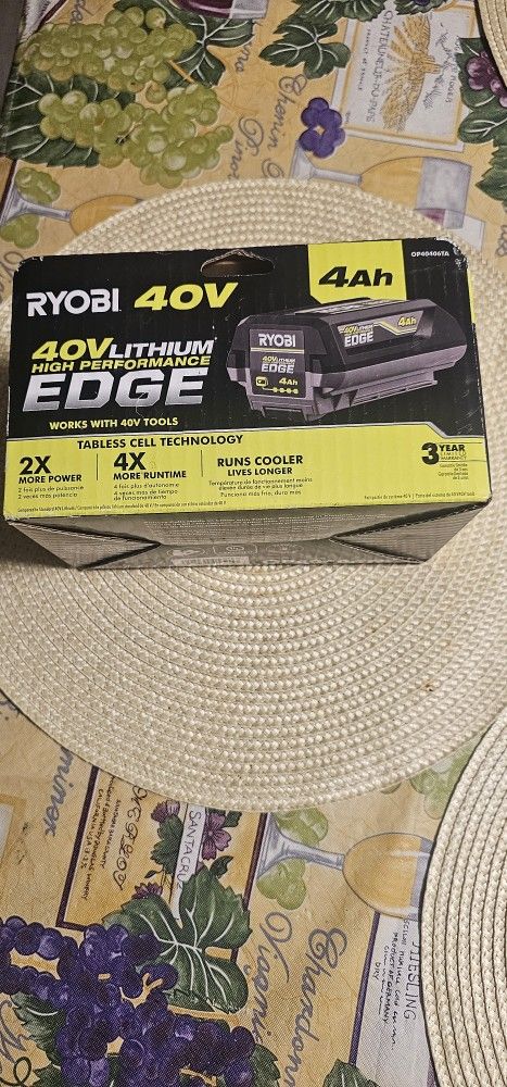 RYOBI 40V LITHIUM HIGH PERFORMANCE EDGE AH4.0 BRAND NEW