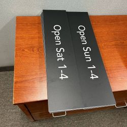 Open signs with times brand new