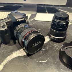 Canon 7d With 24-105 And 10-22 mm Lenses And Bag
