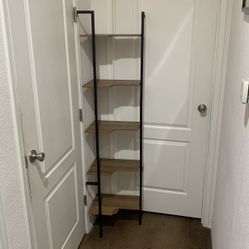 5 Tier Corner Shelf Wood Shelves Bookcase 70” Height