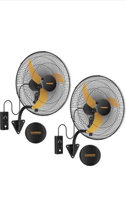 CAMMOO 20 Inch Wall Mount Fan Oscillating, 600D Oxford Cover & Wired Remote