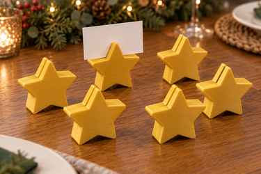 Star Place Card Holders, Set of 6, Christmas Table Decor, Custom Color