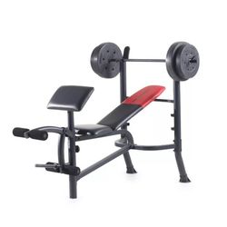 Weider Pro 265 Weight Bench With 80lbs Vinyl Weight Set