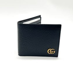 Gucci Black GG Marmont Calfskin Bi-Fold Wallet
