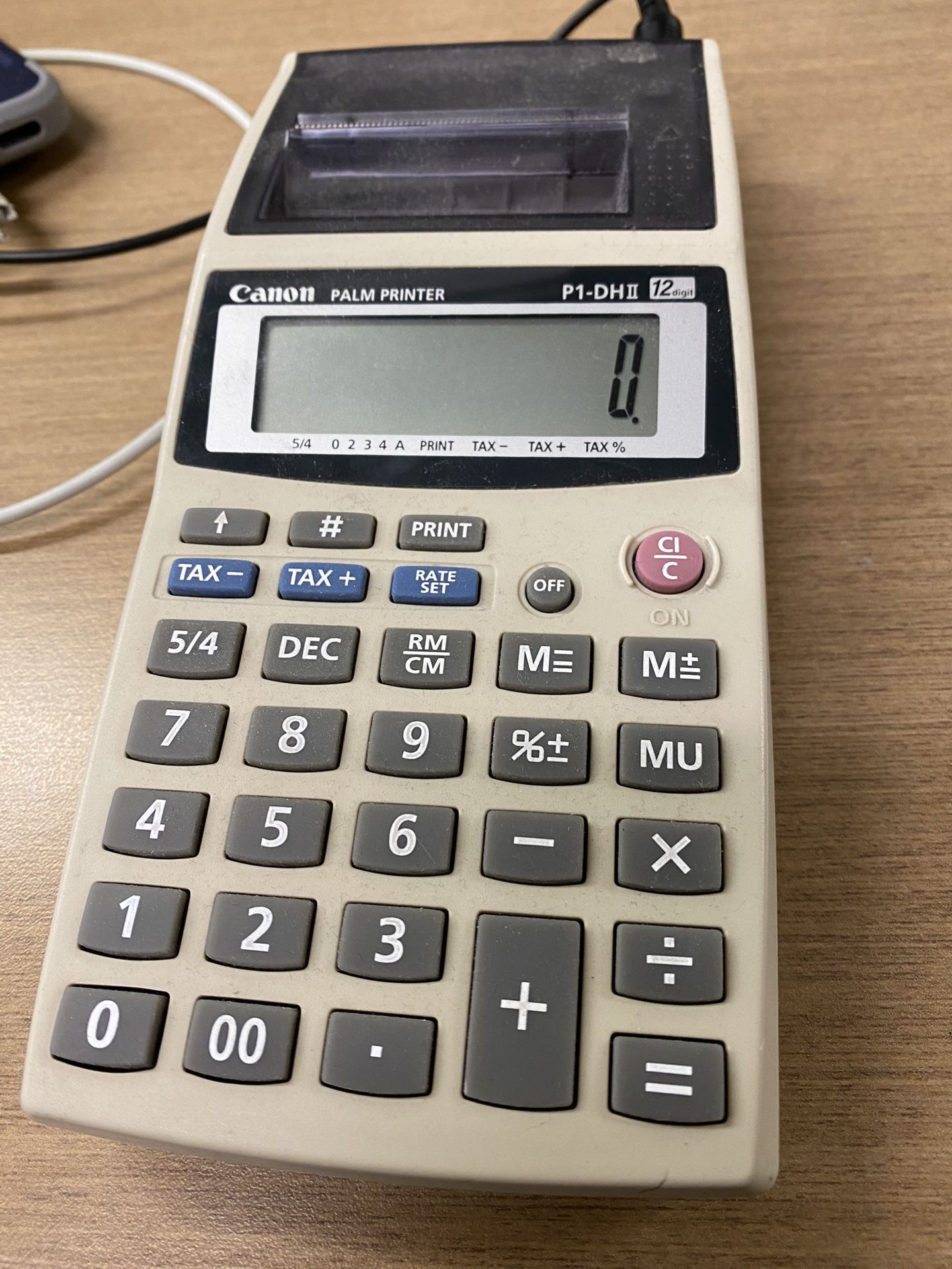 Canon P1-DH III Palm Size Printing Calculator 12-Digit Display AC/DC w/ Adapter