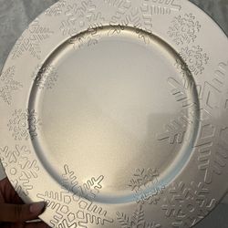 74 Silver Snowflake Charger Plates 