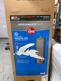 Rheem Performance Plus 50 Gal. Tall 38,000 Ultra Low NOx (ULN) Natural Gas Water Heater with 9-Year Warranty