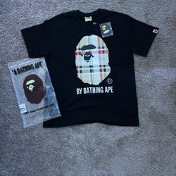 Black Burberry bape tee size large