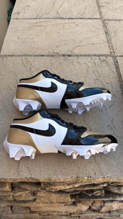New Nike air Jordan 1 low TD gold black white football cleats Men’s 12.5