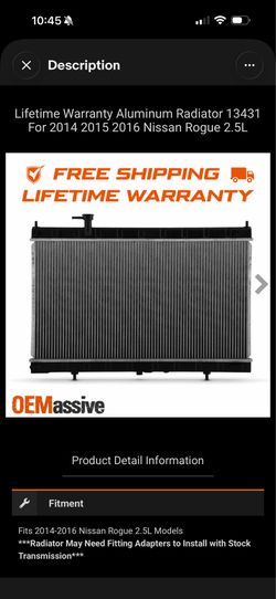 Nissan rogue radiator