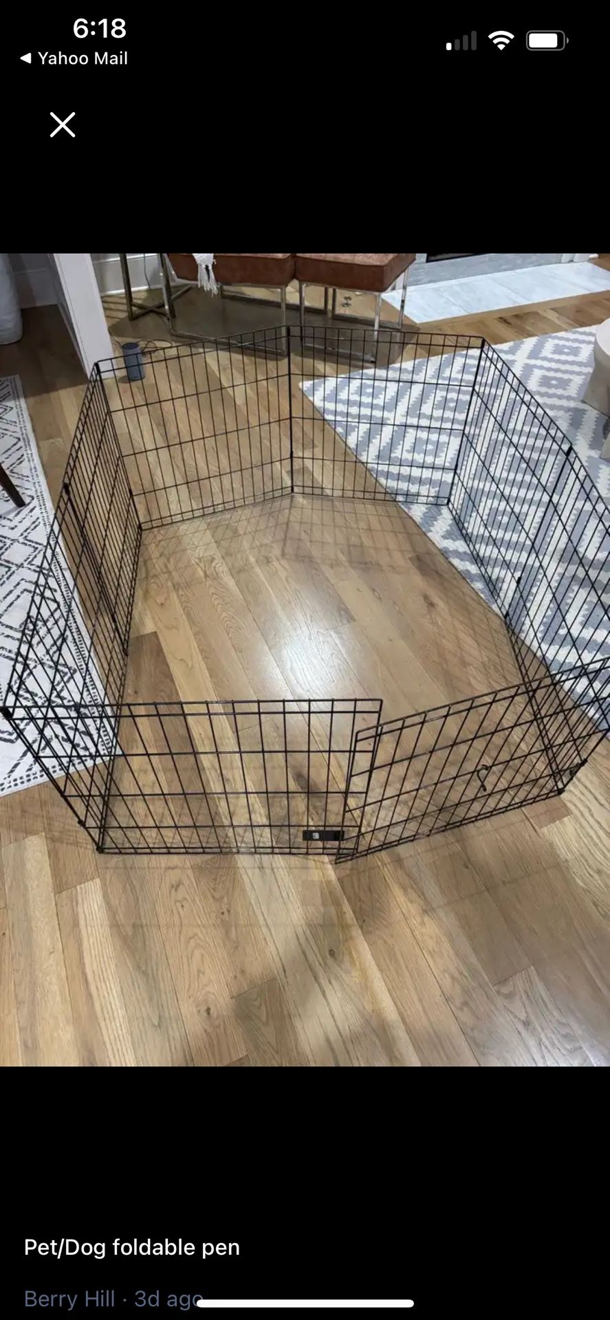 Inside/Outside Dog Play Pen.