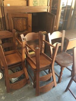 Vintage solid Oak imported European furniture. Looking to trade against Harley Davison
