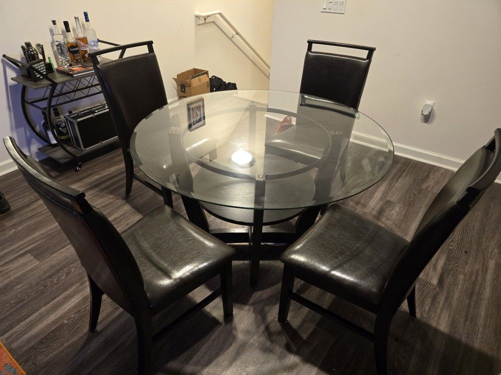 4 Chair Glass Dining Table dining room table, dining set,