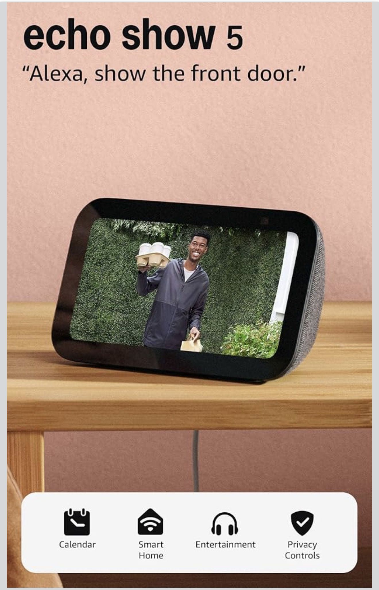 Amazon Echo Show 5 (newest model), Smart display with Alexa+ Early Access, 2x the bass and clearer sound, Charcoal