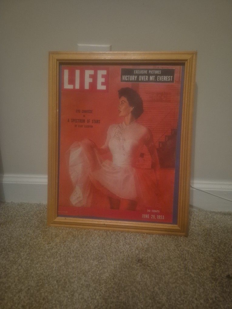 Life MAGAZINE CYD CHARISSE June 29,1953 Framed