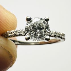 💍 Real Diamond Engagement Ring in 14K Gold – 0.90ct Center Stone – Great Price!